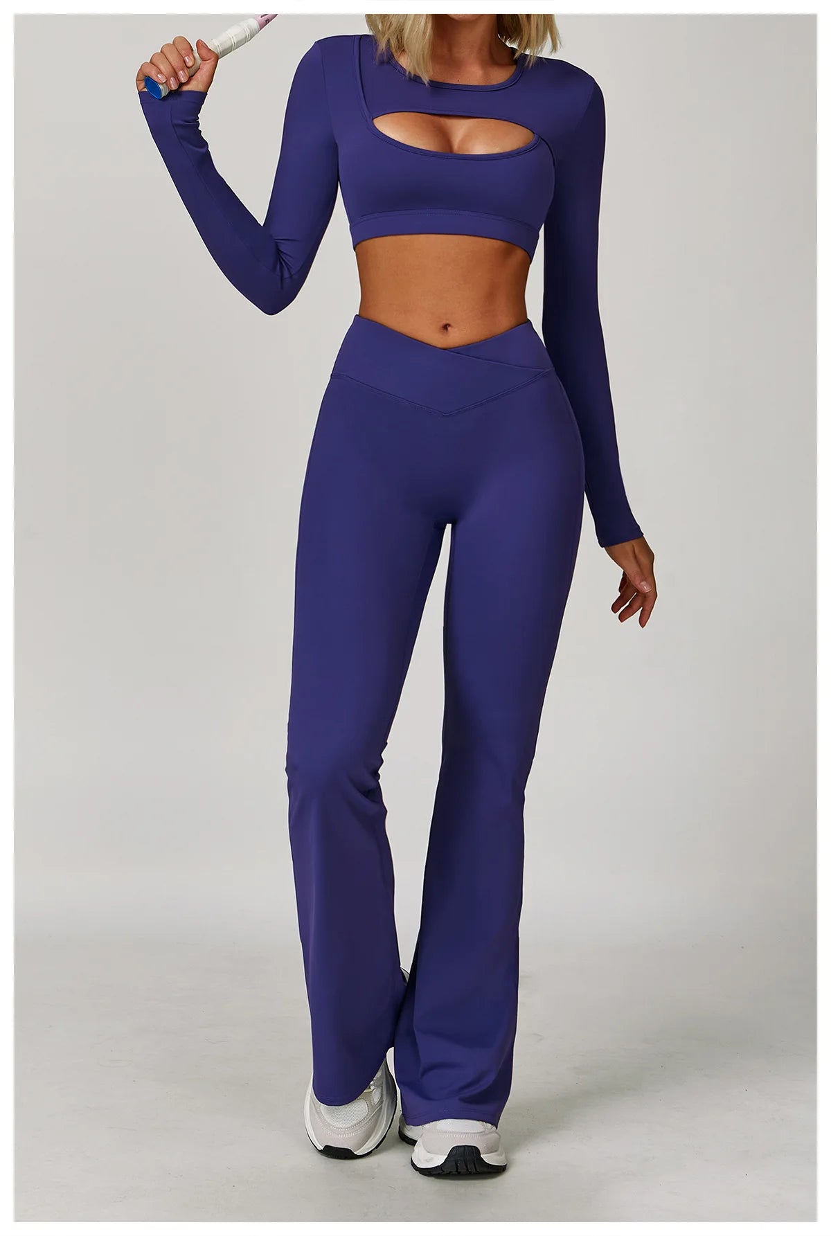 Hollow Out Long Sleeve T-Shirt Yoga Shirts Push