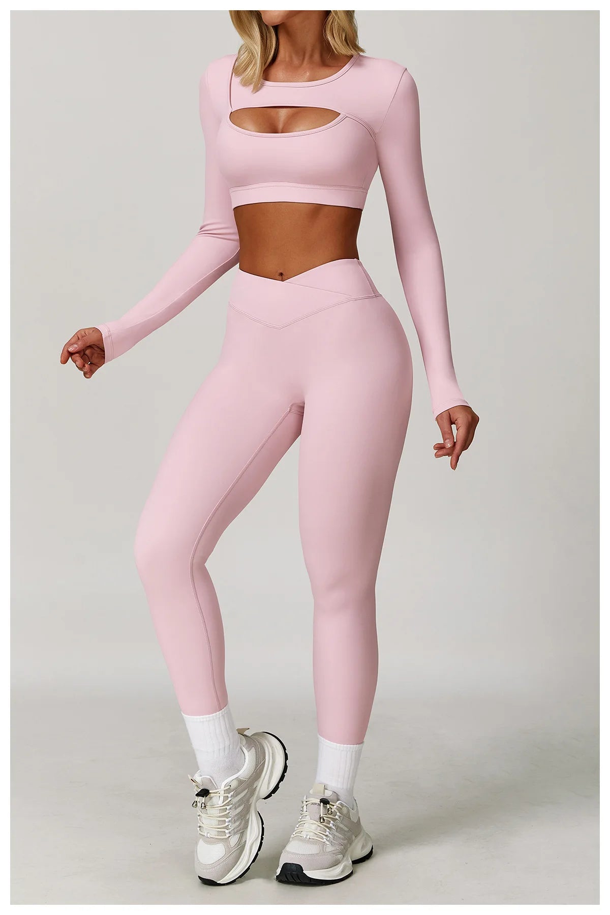 Hollow Out Long Sleeve T-Shirt Yoga Shirts Push