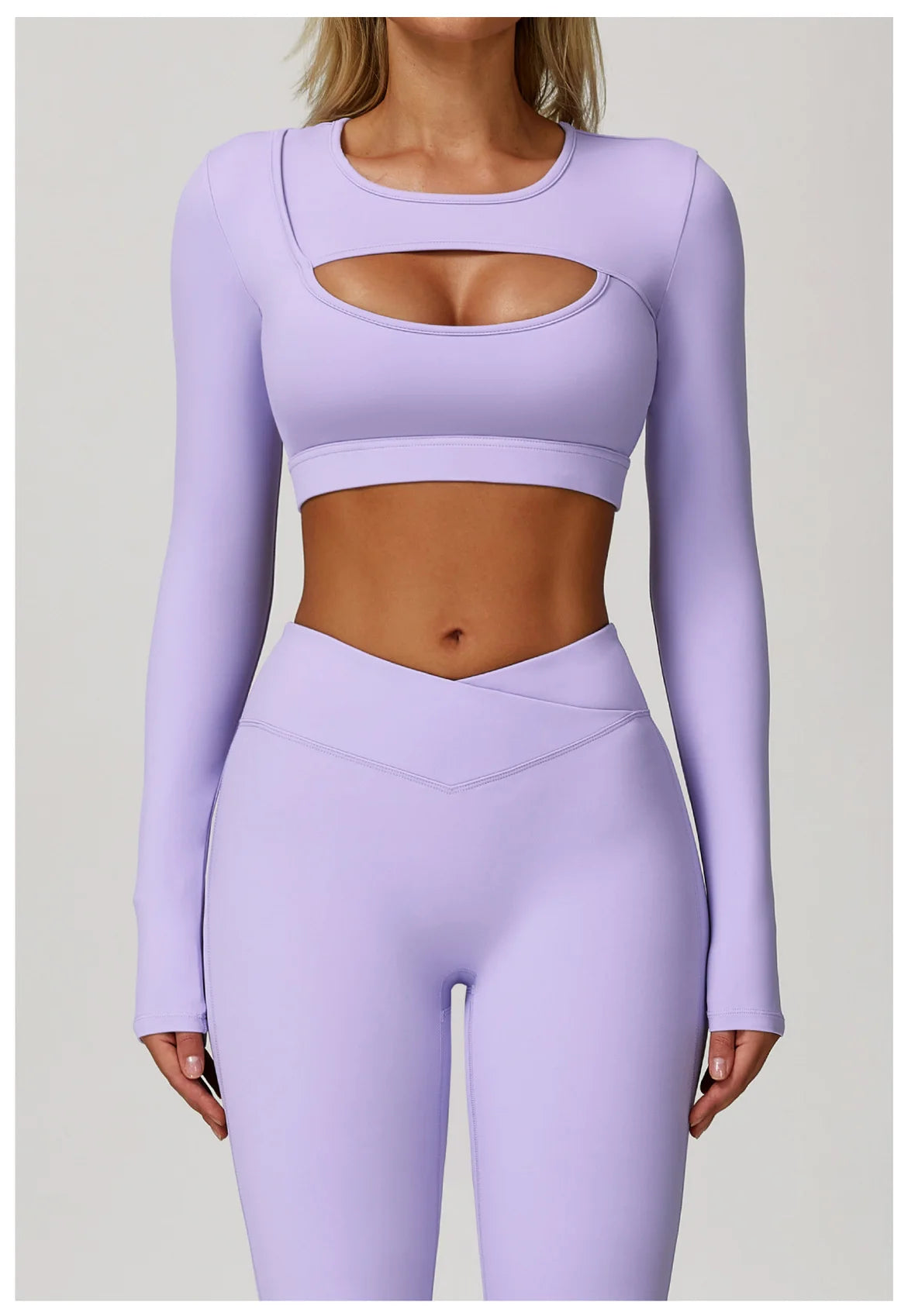 Hollow Out Long Sleeve T-Shirt Yoga Shirts Push