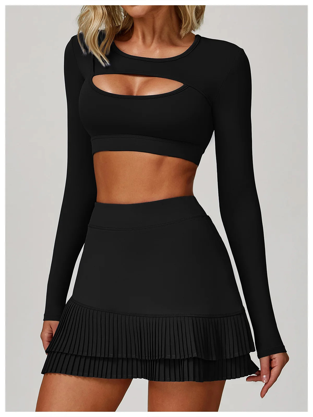 Hollow Out Long Sleeve T-Shirt Yoga Shirts Push