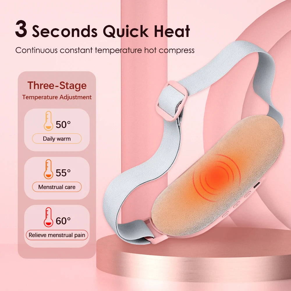 New 4 Mode Electric Period Heating Pad Vibration Women Massage Belt Waist Abdominal Massager Cramp Relax Warm Period Pad Massage