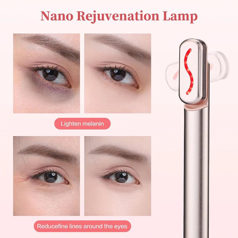 EMS Microcurrent Face Lifting Device Red Light Facial Wand Eye Neck Massager