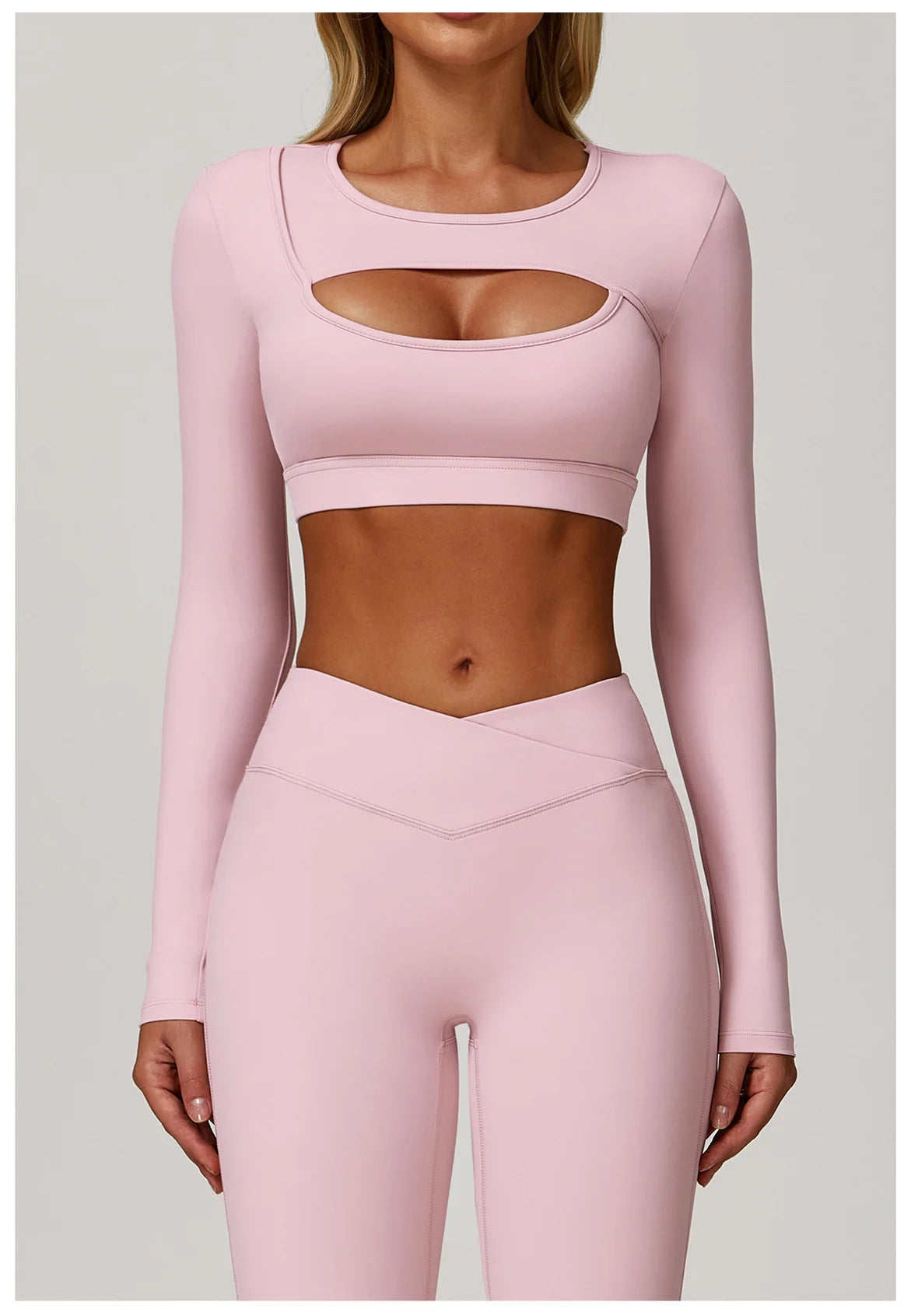 Hollow Out Long Sleeve T-Shirt Yoga Shirts Push