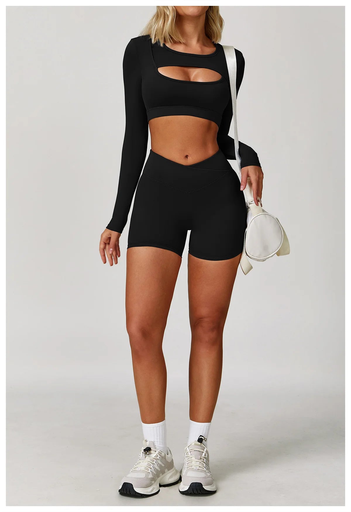 Hollow Out Long Sleeve T-Shirt Yoga Shirts Push
