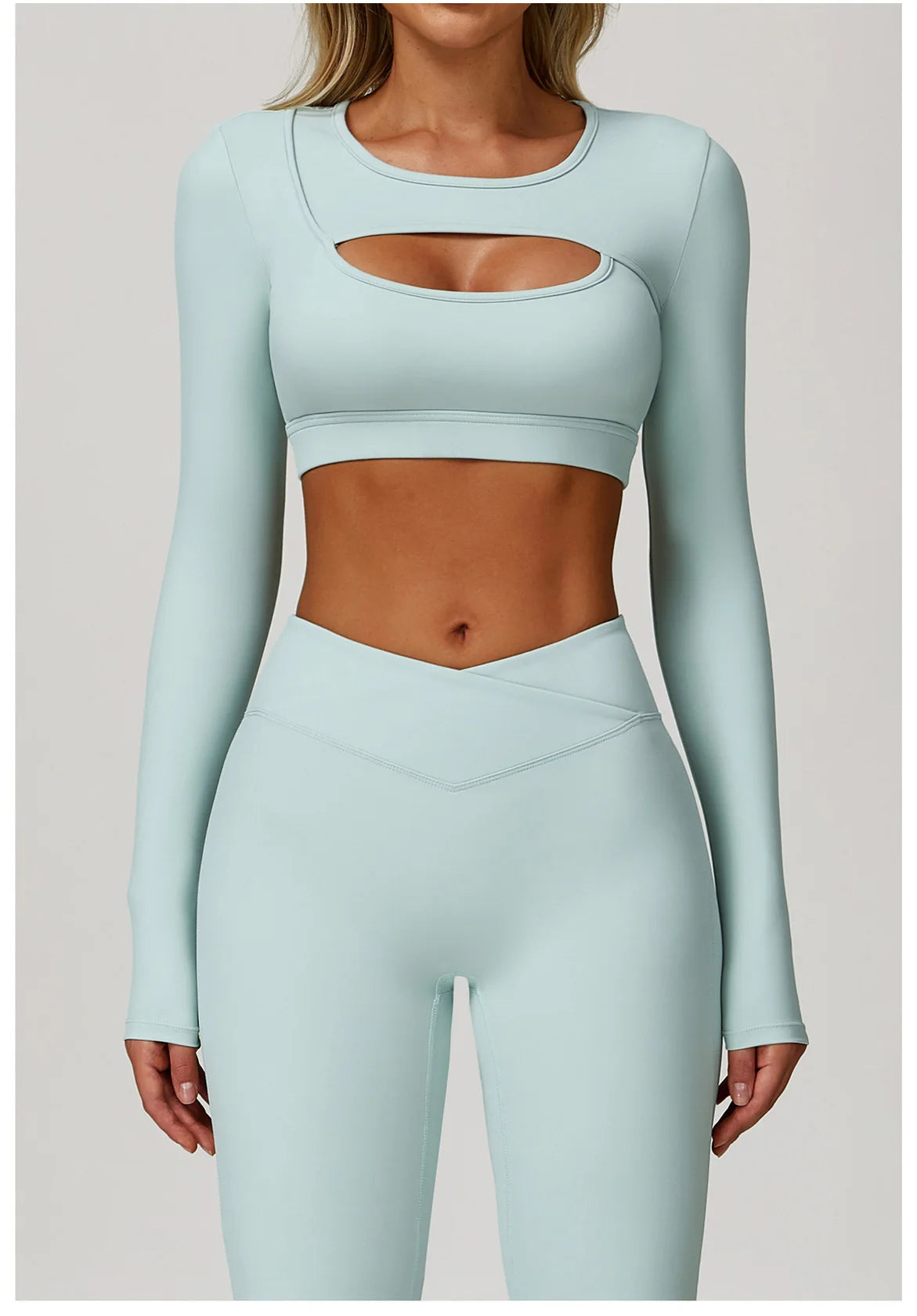 Hollow Out Long Sleeve T-Shirt Yoga Shirts Push