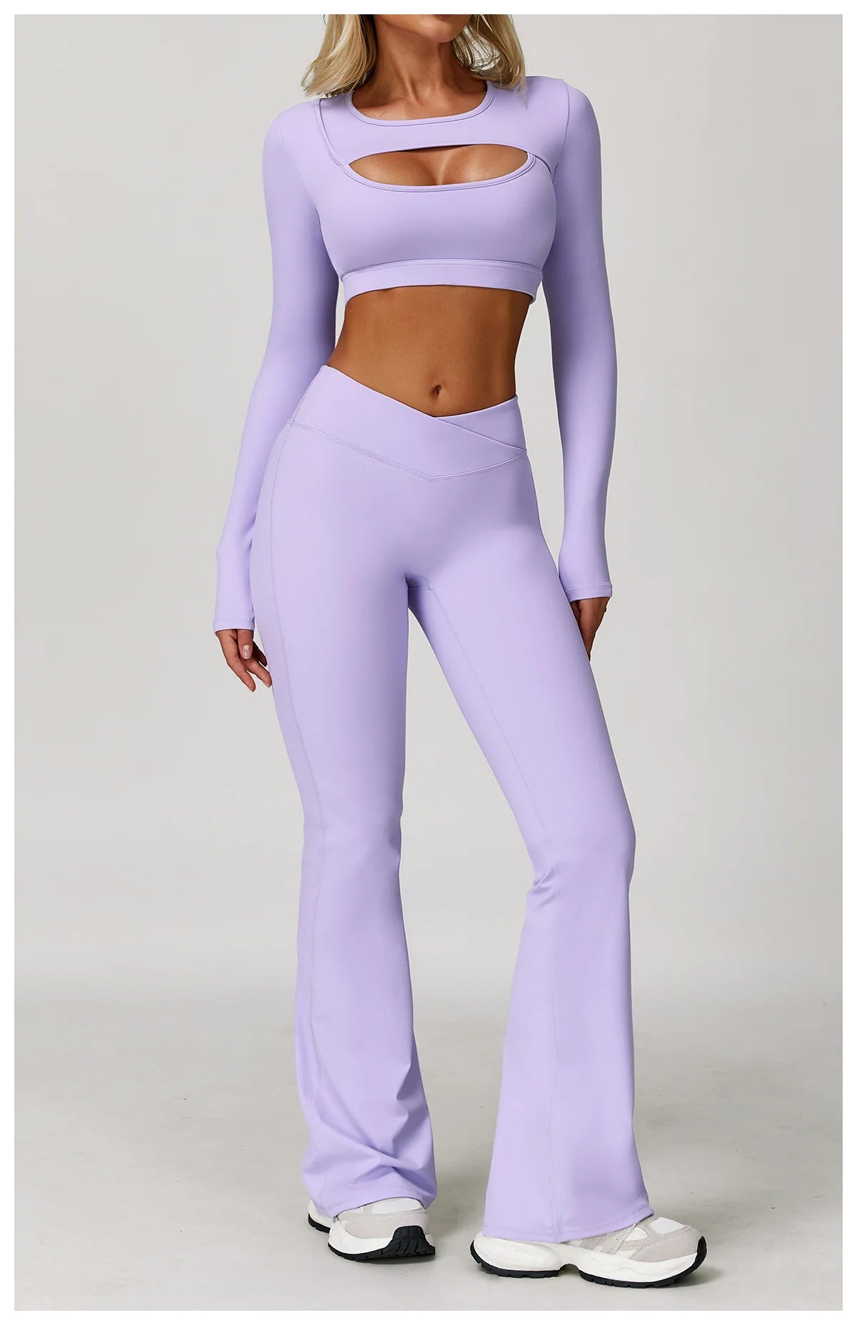 Hollow Out Long Sleeve T-Shirt Yoga Shirts Push
