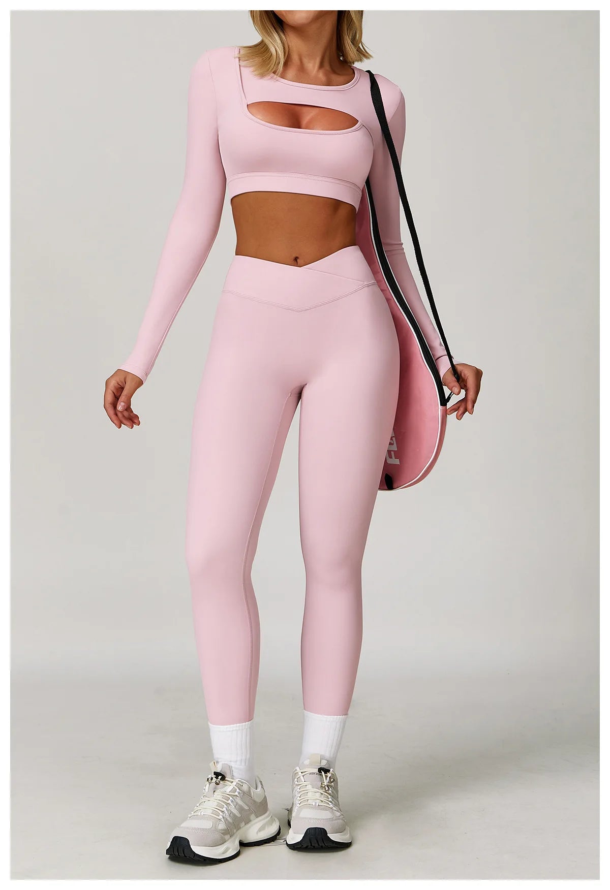 Hollow Out Long Sleeve T-Shirt Yoga Shirts Push