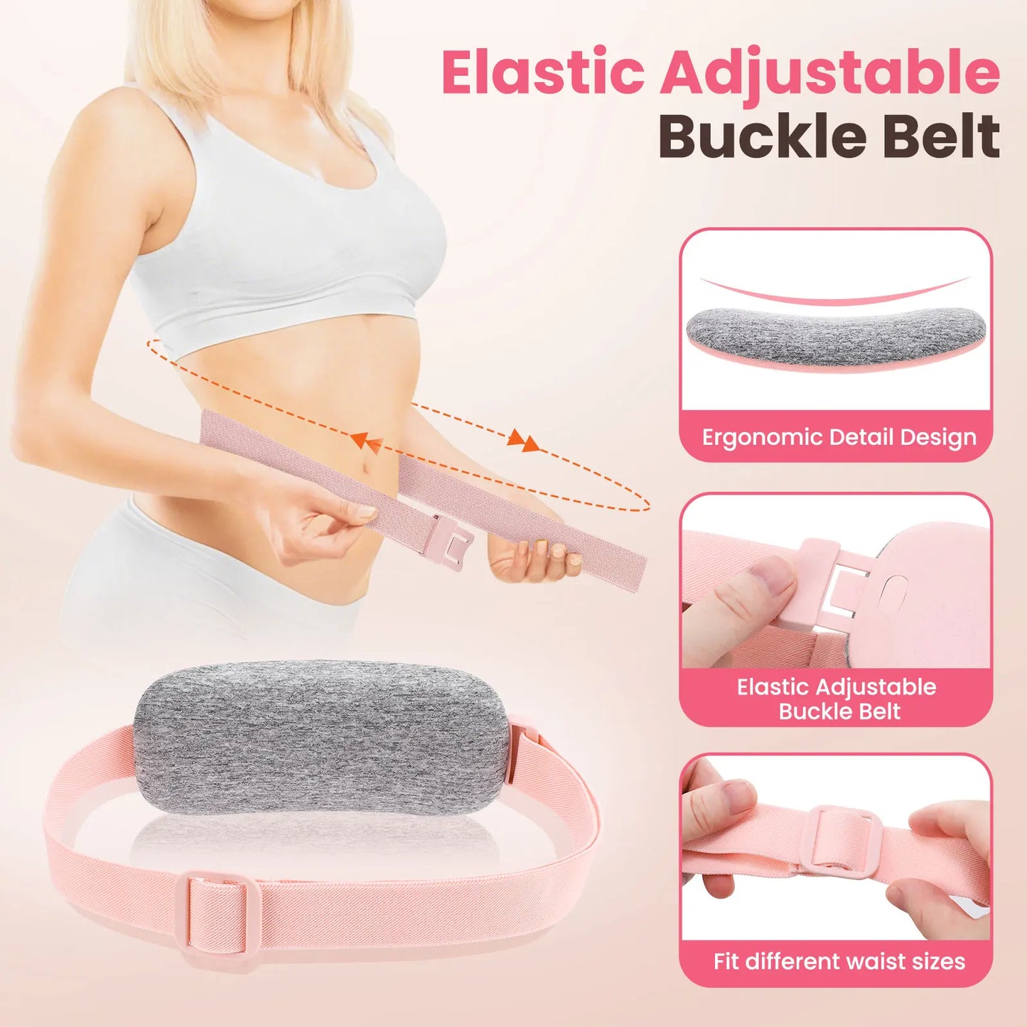 New 4 Mode Electric Period Heating Pad Vibration Women Massage Belt Waist Abdominal Massager Cramp Relax Warm Period Pad Massage