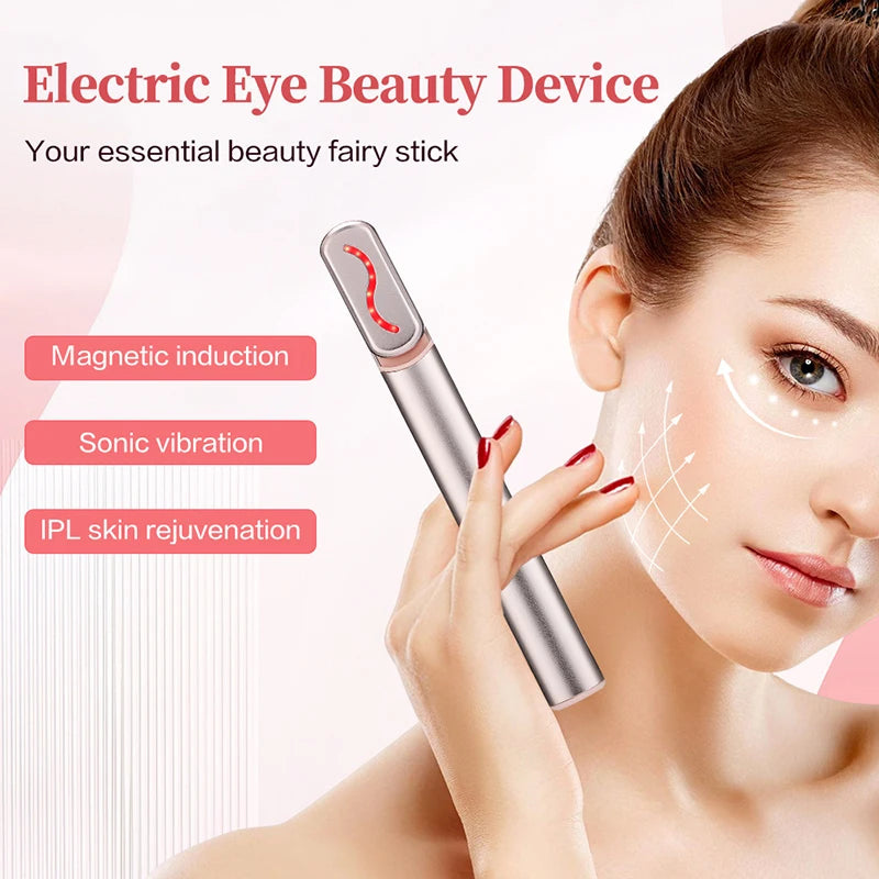 EMS Microcurrent Face Lifting Device Red Light Facial Wand Eye Neck Massager