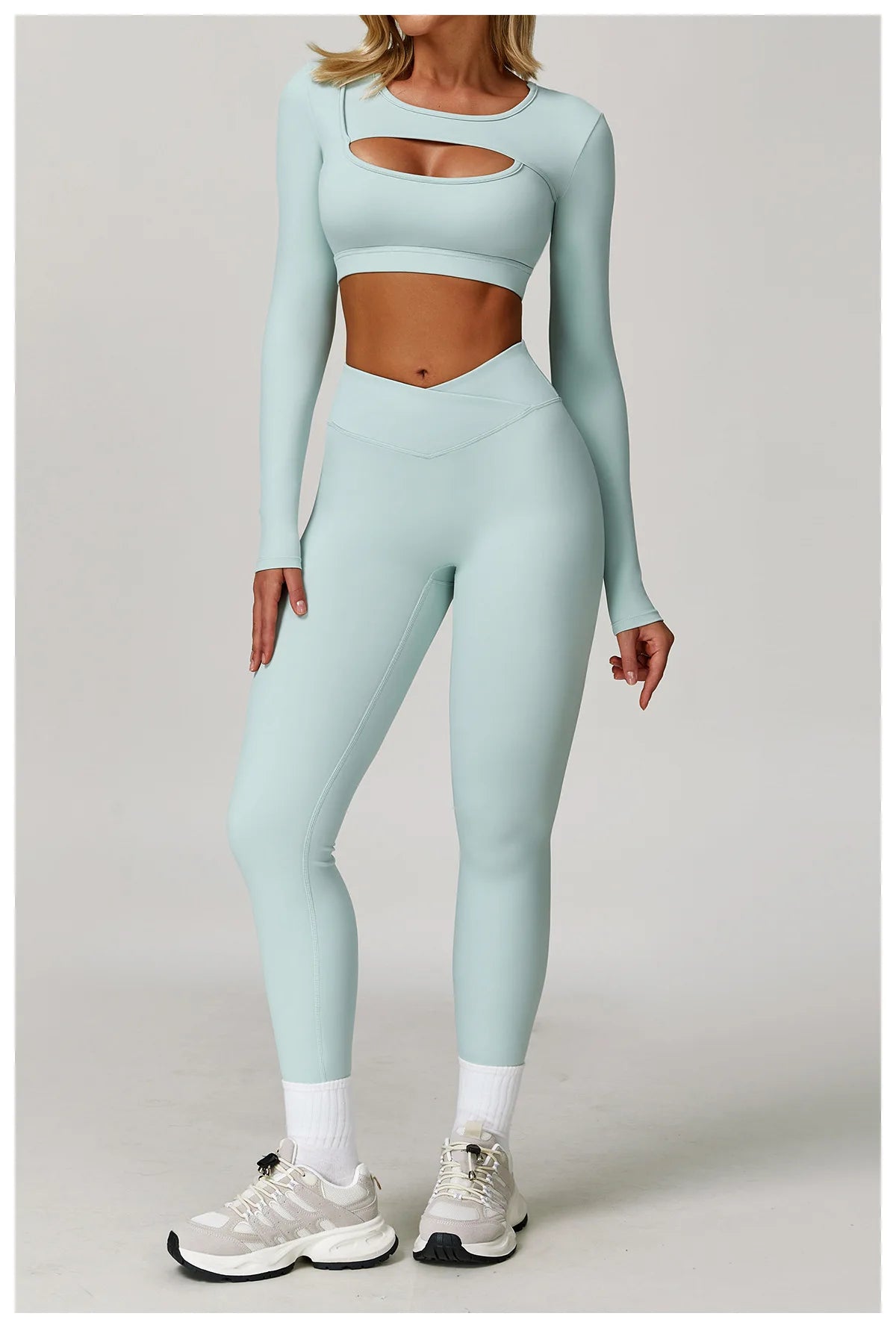Hollow Out Long Sleeve T-Shirt Yoga Shirts Push