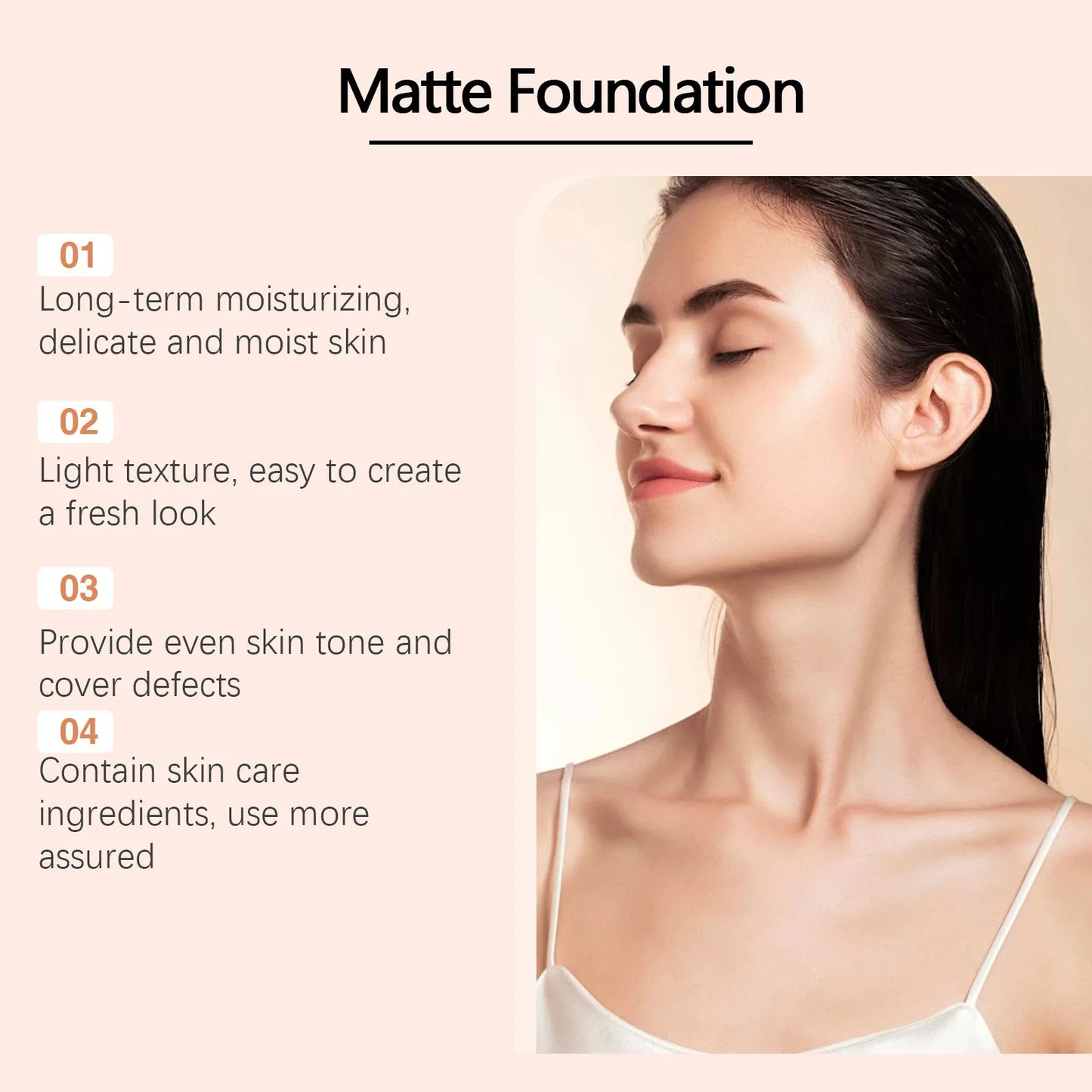 Hydrate Matte Foundation High Coverage Concealer Long Lasting Moisturizing