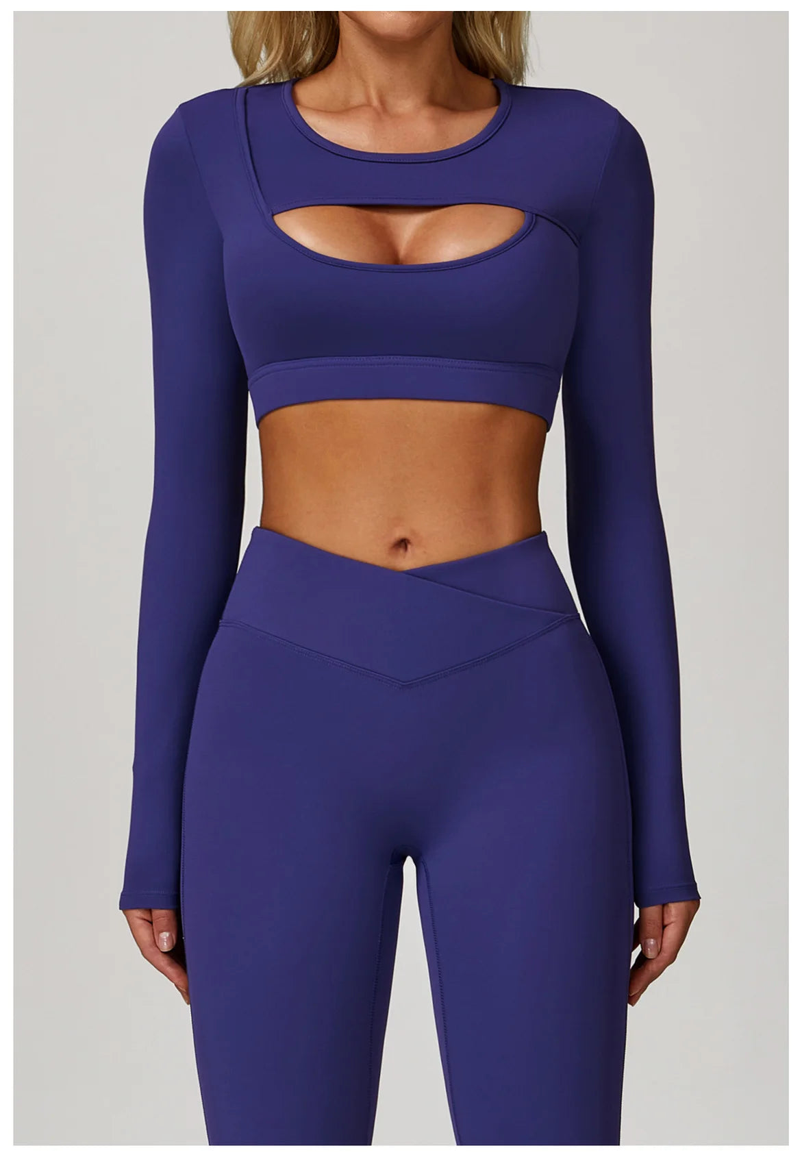 Hollow Out Long Sleeve T-Shirt Yoga Shirts Push