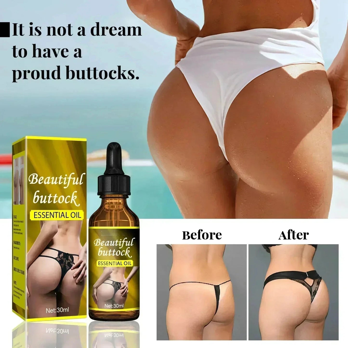 Hip Buttock Essential Oils Fast Growth Butt Enlargement Butt Lift Up Body Sexy Care for Women Hip Lift Butt Enhancement Cream
