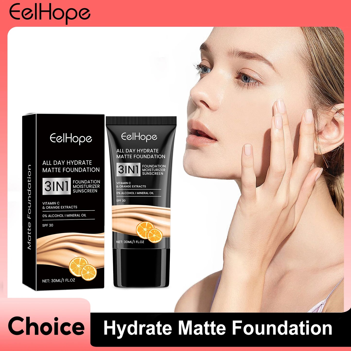 Hydrate Matte Foundation High Coverage Concealer Long Lasting Moisturizing