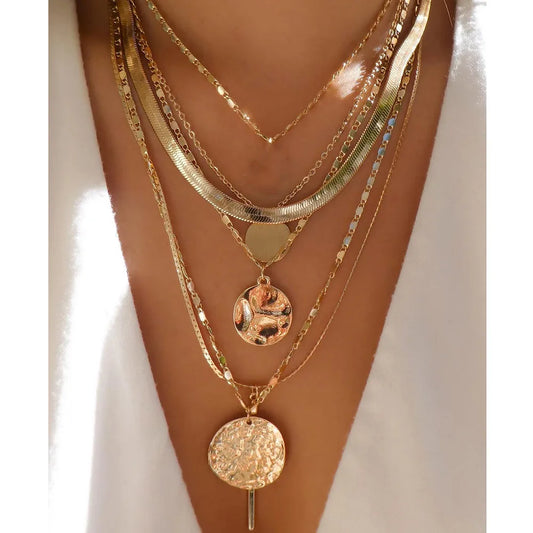 Vintage Gold Color Multiple Styles Necklace For Women